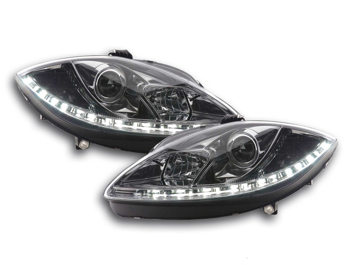 Scheinwerfer Set Daylight LED Tagfahrlicht Seat Leon 1P 09- chrom Scheinwerfer Set Daylight LED Tagfahrlicht Seat Leon 1P 09- chrom